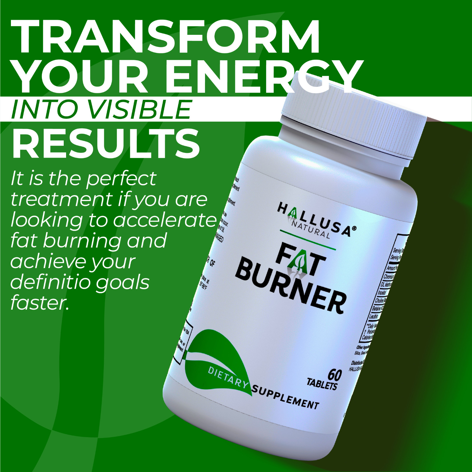 FAT BURNER – Supplement Women & Men – Carb Blocker – Metabolism Energy – 60 Tab