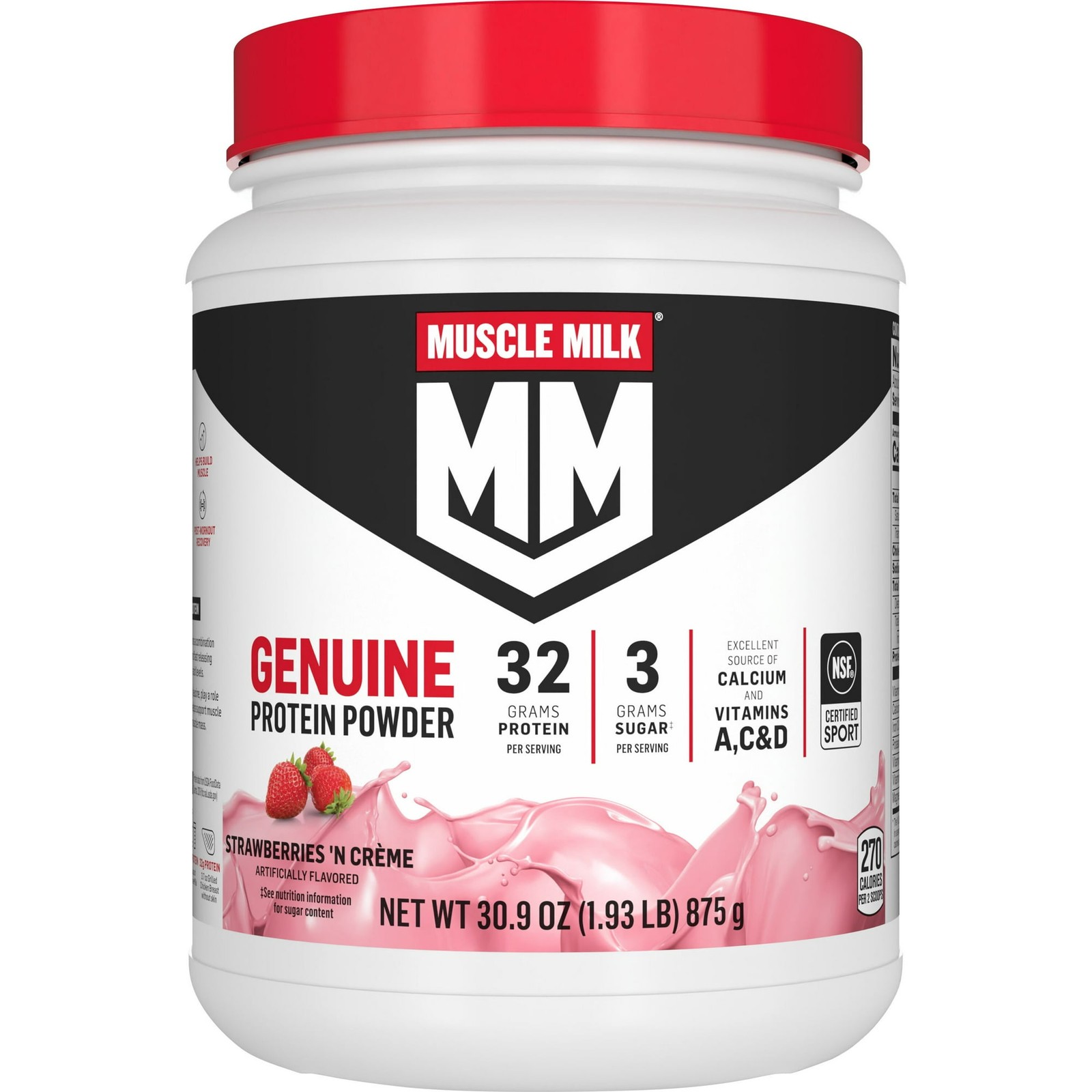 Muscle Milk Genuine Protein Powder Vanilla Crème 32G Protein 30.9oz 1.93 LB