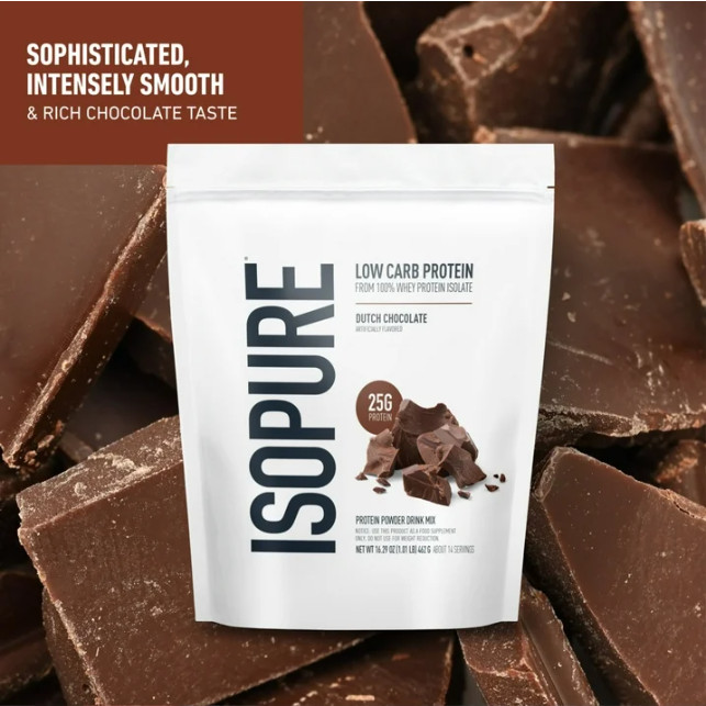 Isopure Low Carb Whey Isolate, Dutch Chocolate, 14 Servings