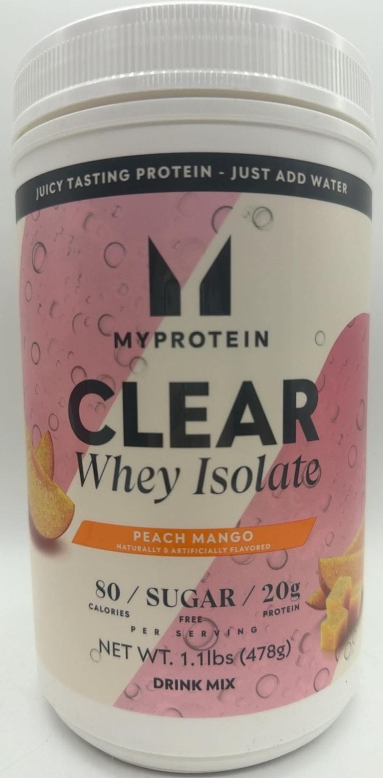 MyProtein Clear Whey Isolate Zero Sugar ~ Peach Mango FLVR ~ 1.1 LB ~ EXP 9/26+