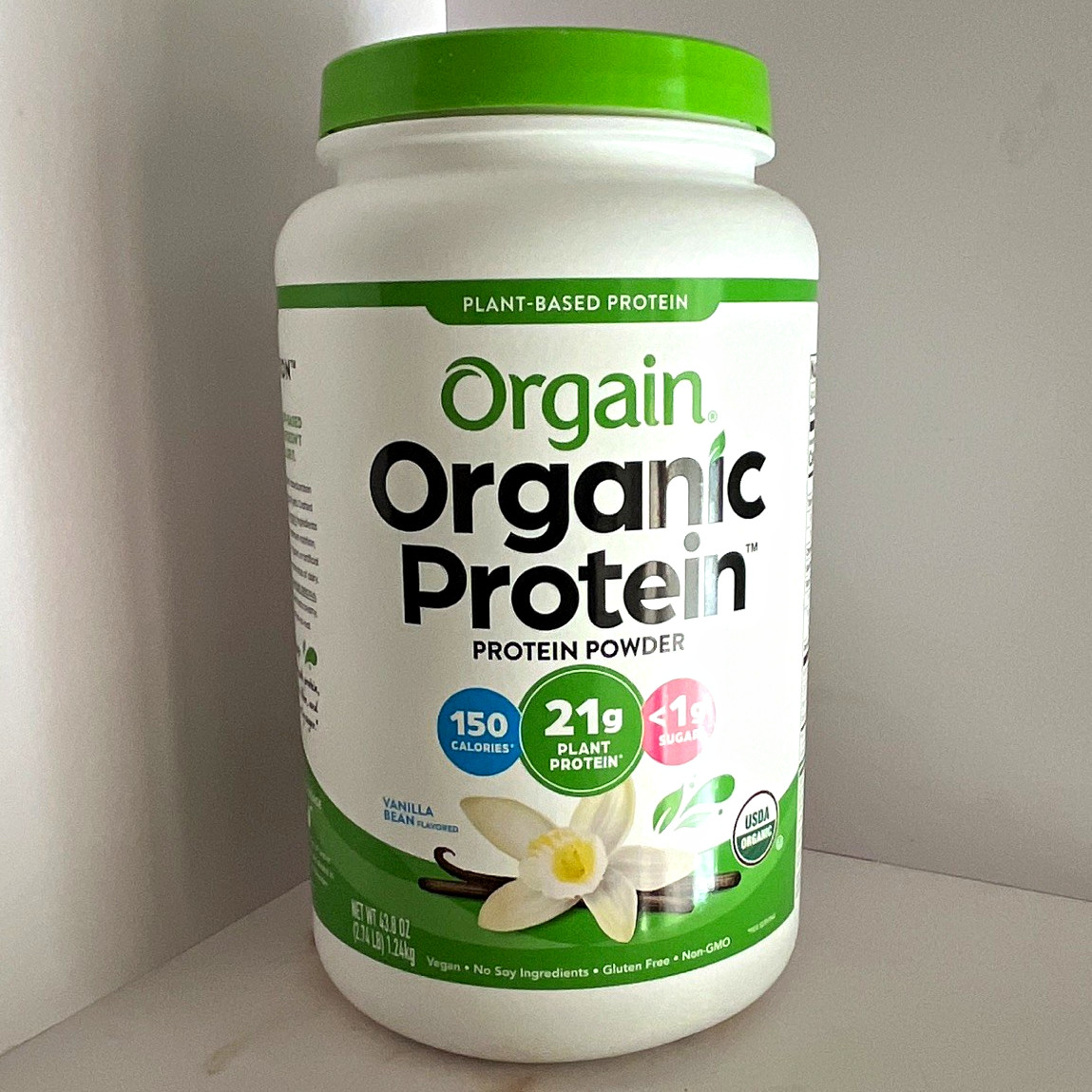 Orgain Organic Plant-Based Protein Powder Vanilla Bean 2.74 lb Vegan Non-GMO