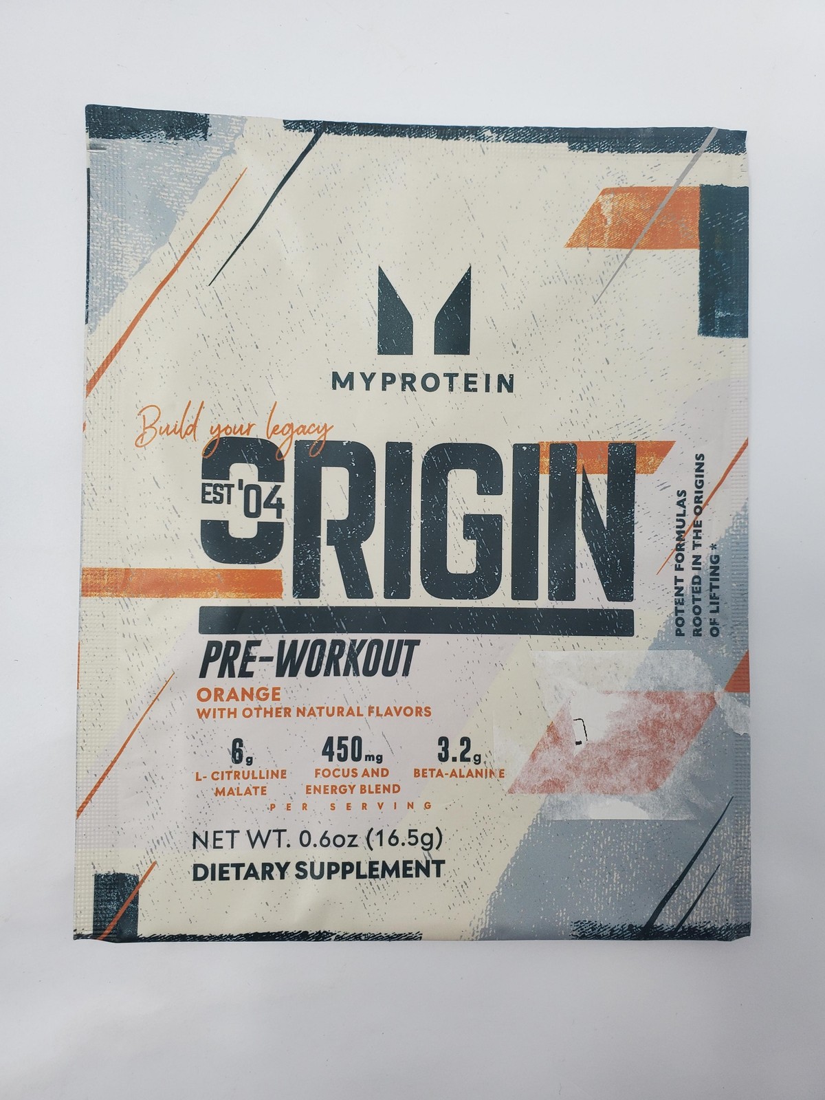 10pk Myprotein Origin Pre-Workout Orange Powder Sachets 0.6oz Exp 08/26