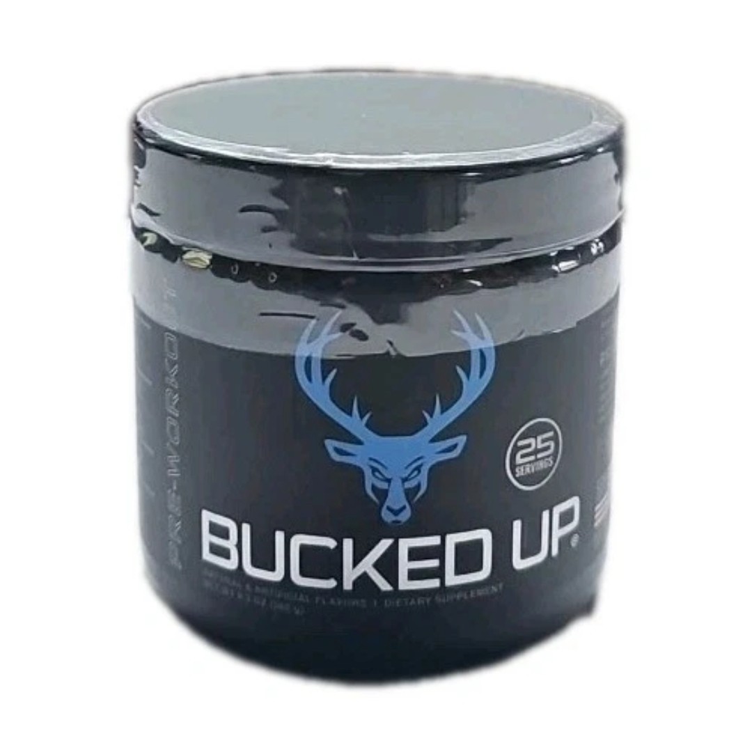 Bucked Up Pre-Workout Energy Pump Powder 25 Servings – Blue Raz – Size: 9.3 oz