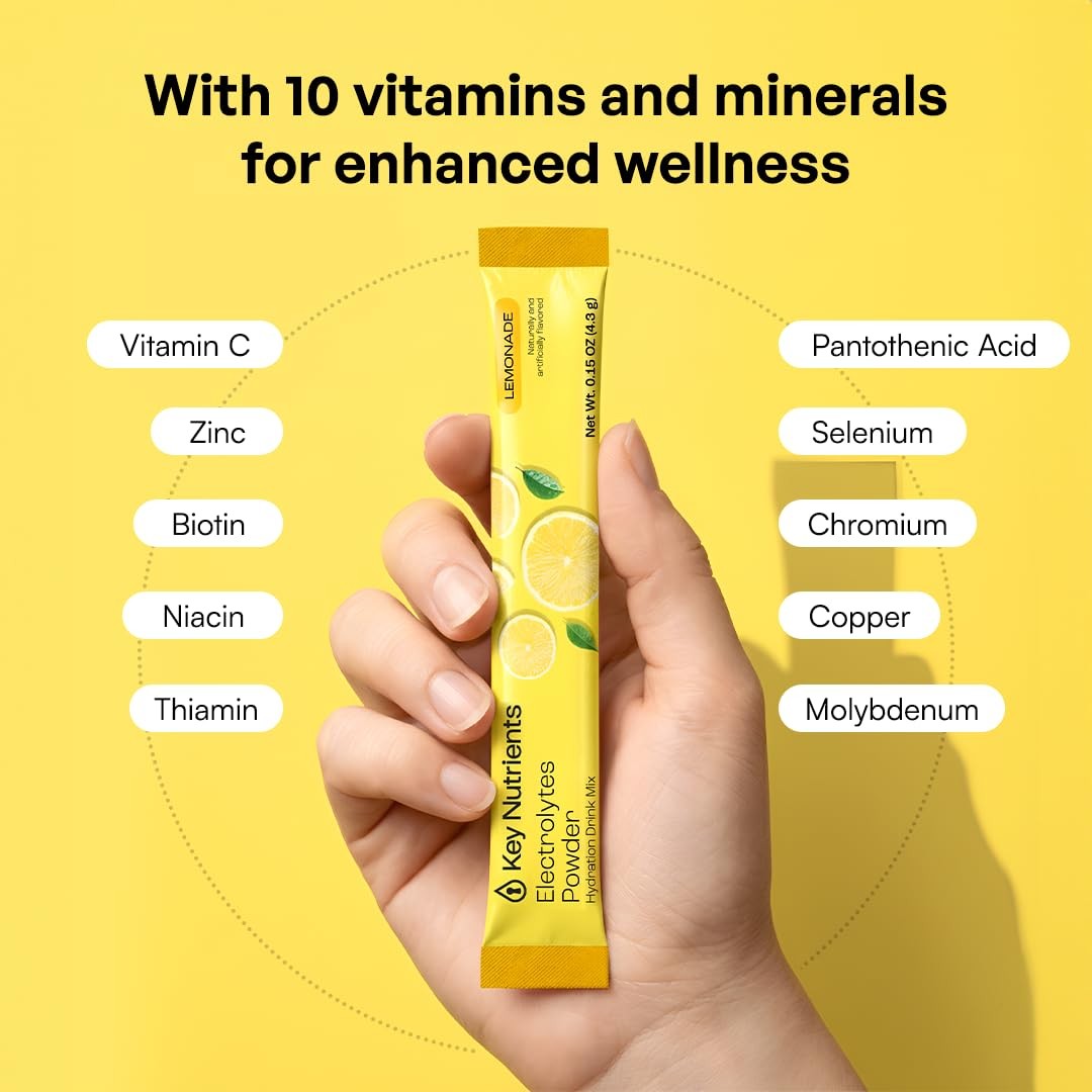 Selenium Electrolytes Powder Packets – Multivitamin Lemonade 20 Pack Hydratio…