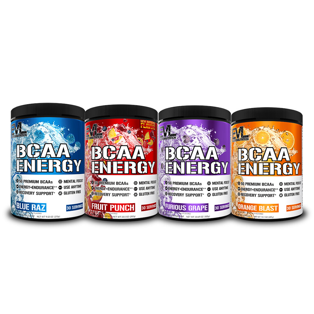 Evlution Nutrition BCAA Energy – Recovery – 30 or 65 Servings – All Flavors