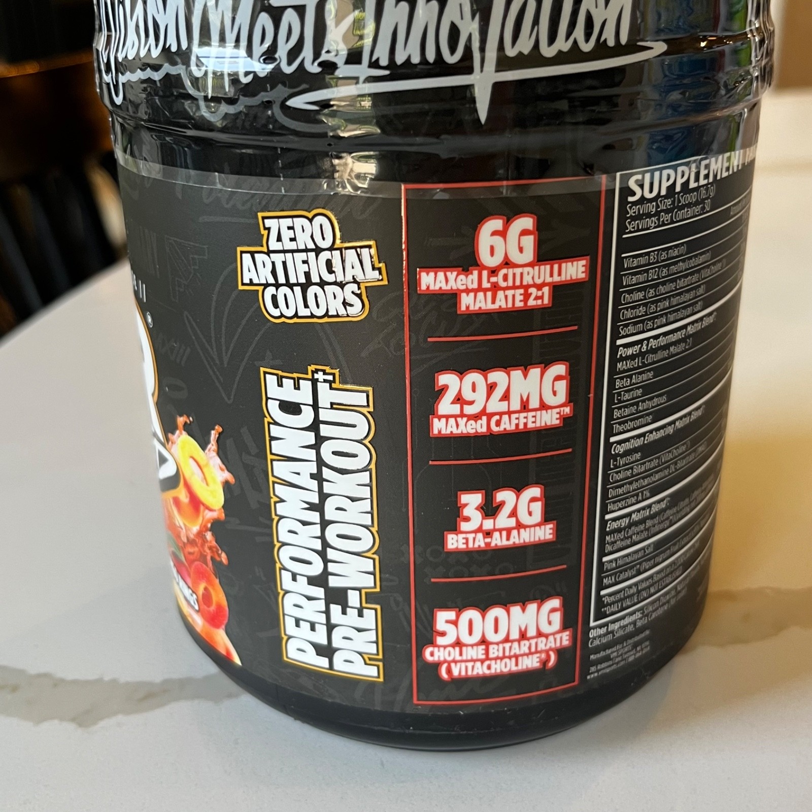 VMI Sports KXR Stacked Performance Pre Workout 30 Servings Peach Mango Rings