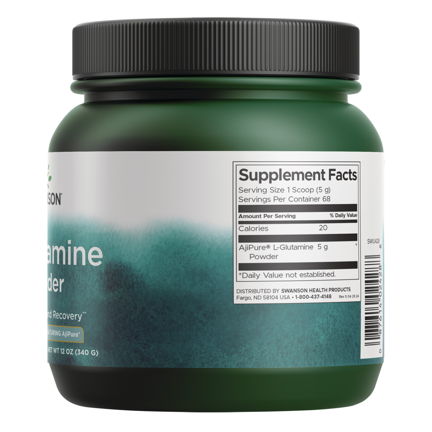Swanson L-Glutamine Powder – Featuring Ajipure 12 oz Powder