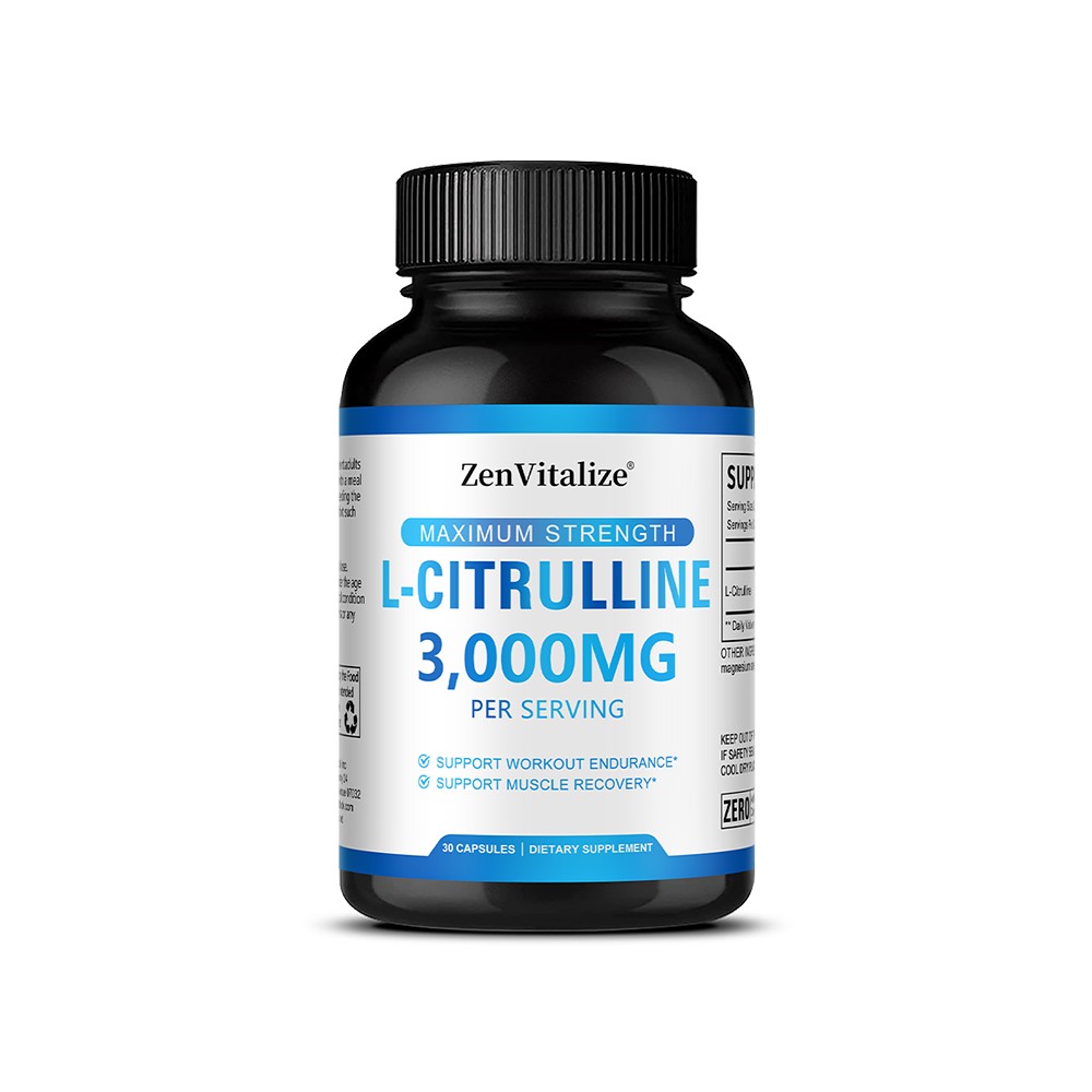 3000mg L-Citrulline Support Muscle Recovery* Gluten Free 30/60/120 Capsules