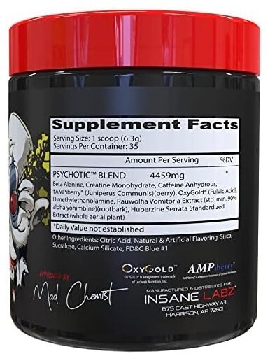 Psychotic Pre Workout Watermelon 35 Servings Extreme Energy