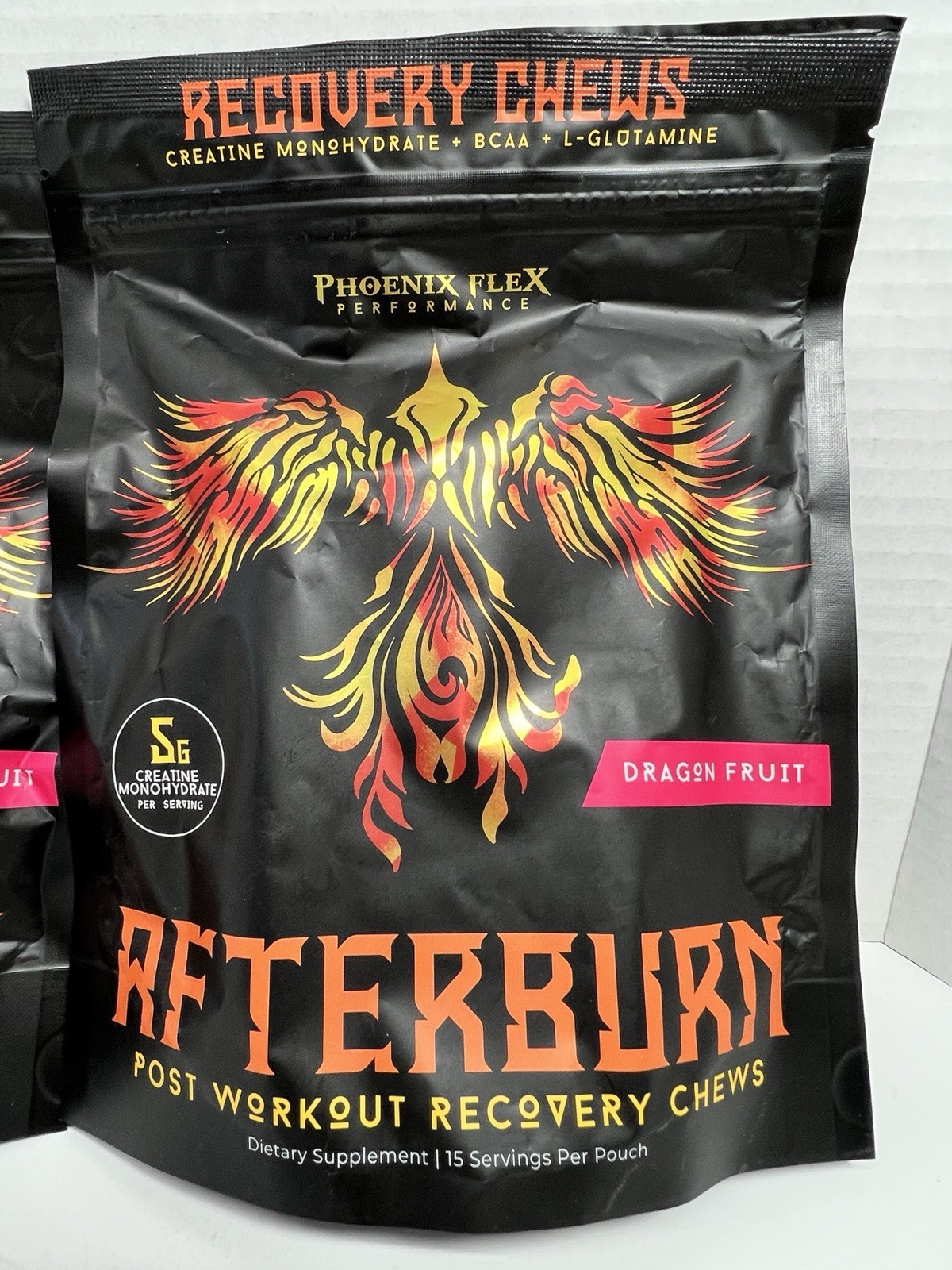 2 LOT of AfterBurn recovery Creatine Monohydrate Chews BCAAs,L-Glutamine Gummies