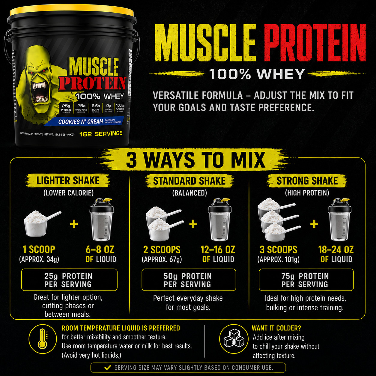 Muscle Whey Protein Powder, Muscle Gain High-Quality Supplement, 10LB