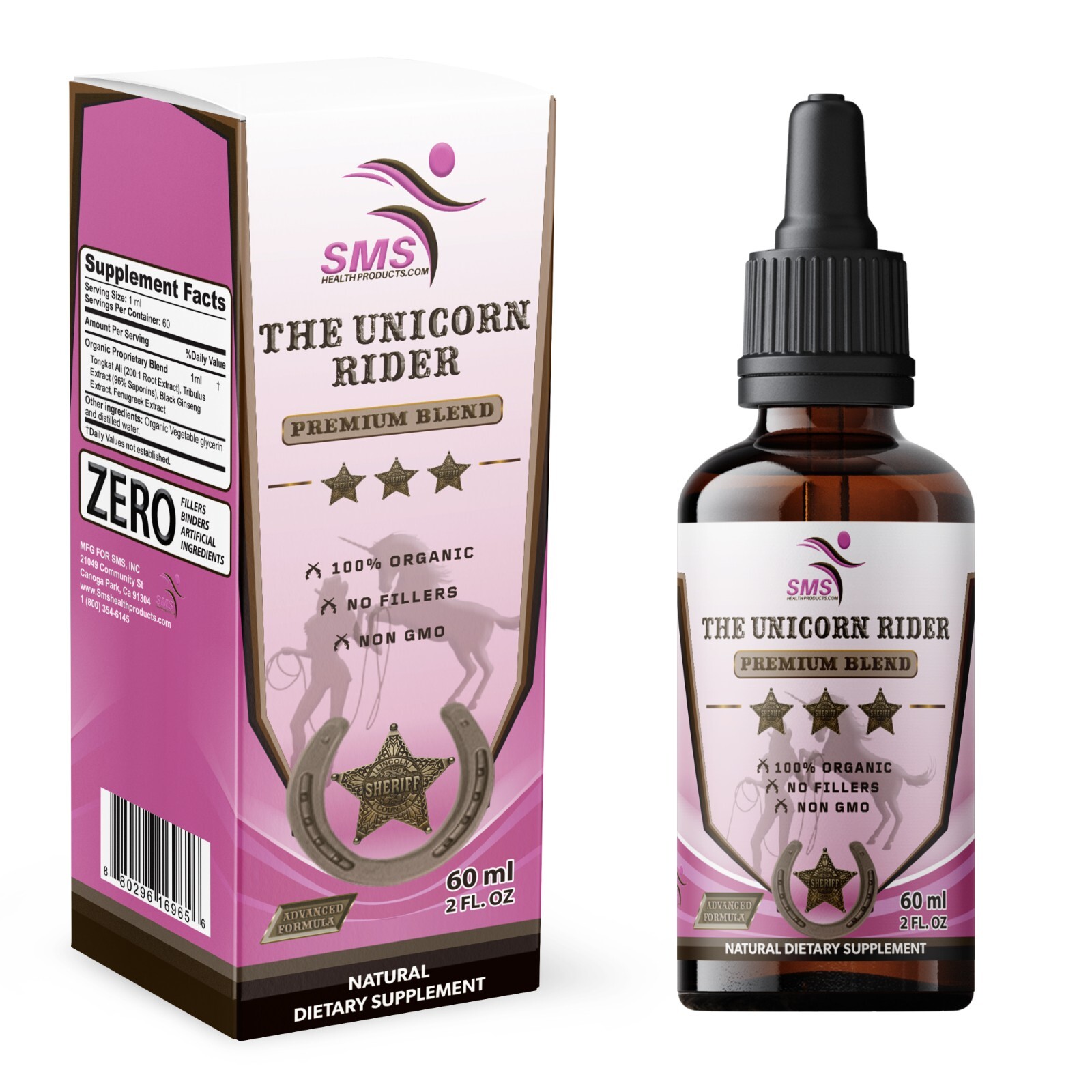 Unicorn Rider Energy Support Booster Drops Tincture For Women 3 Bottles 6 oz