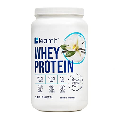 Whey Protein Powder Vanilla, 24g Protein, 23 Servings, 1.8 lb Tub, Keto
