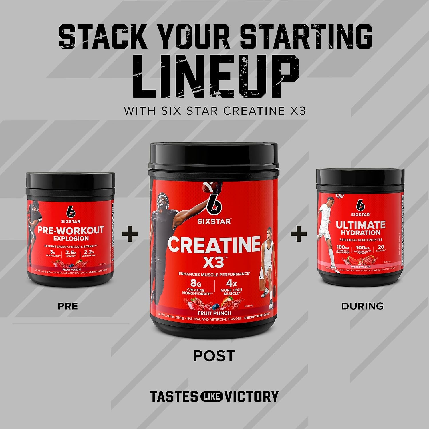 Creatine Monohydrate Powder, X3 (Fruit Punch) – Flavored Creatine Hcl Powder Mon