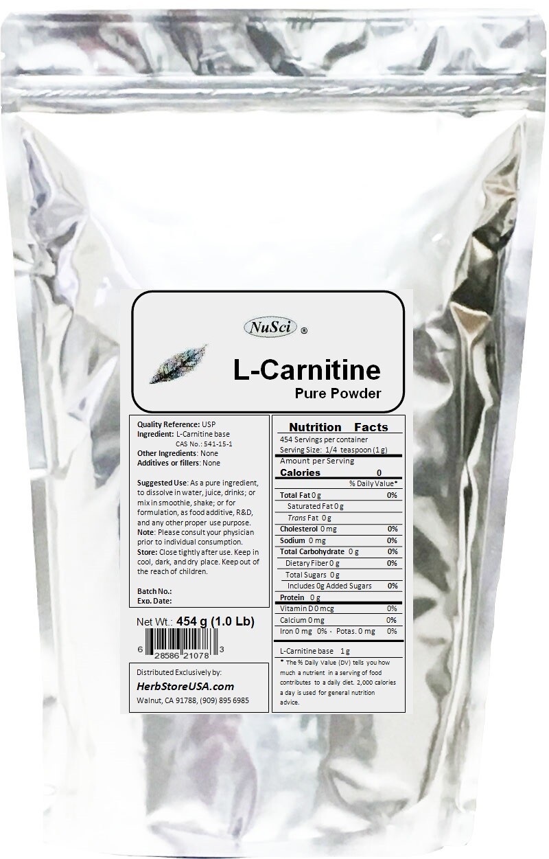 L-Carnitine pure Powder (2.2 lb) 1kg USP quality weight loss