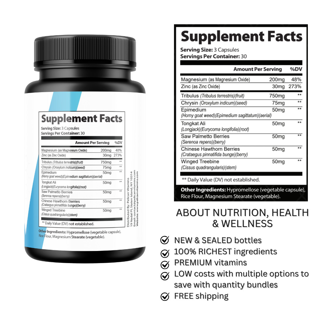 ViraFlexx- Bodybuilding & Men’s Health Support- 3 Bottles- 270 Capsules