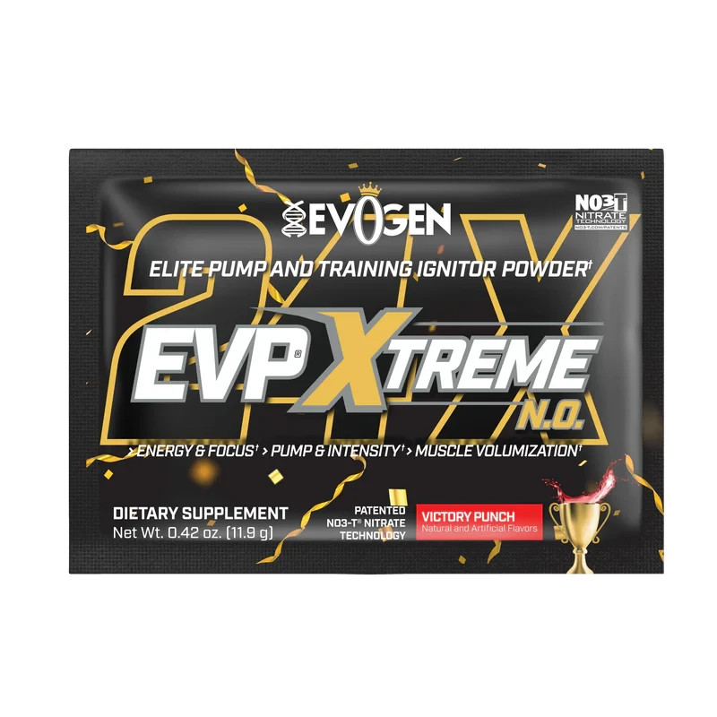 20 Evogen EVP Xtreme N.O. Pre-Workout + 20 EVP 3D Travel Packets VICTORY PUNCH