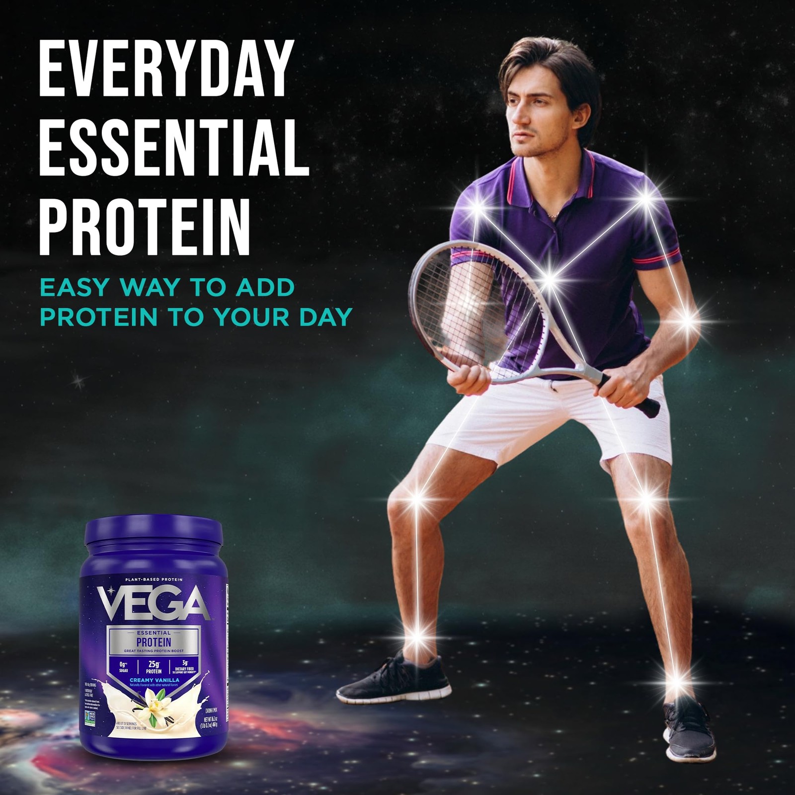 Vega Essential Protein – 25g Vegan Powder, Creamy 1 Pound (Pack of 1)