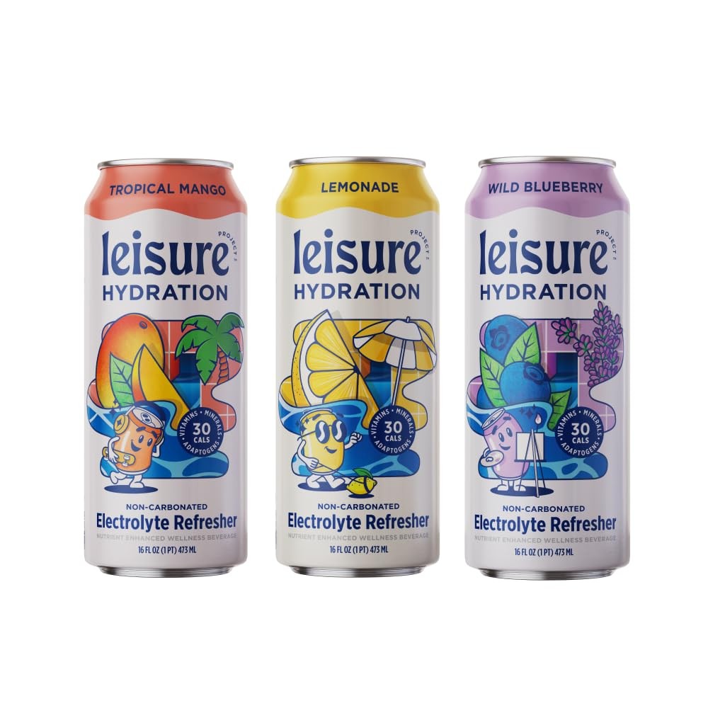 Leisure Hydration Non-Carbonated Electrolyte Refresher, Variety Pack – Low…