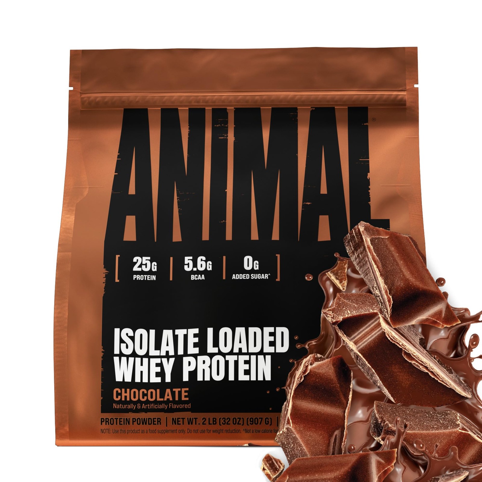 Animal Whey Isolate Protein Powder – Loaded 2 Pound (Pack of 1), Chocolate