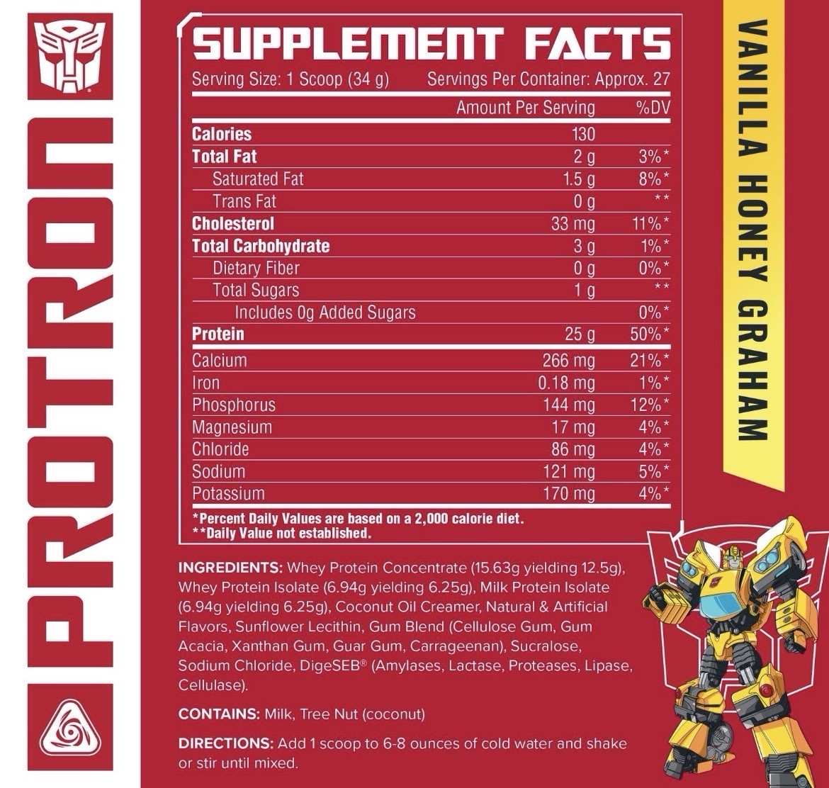 Core Nutritionals Transformers Protein Blend Vanilla Honey Graham New Sealed