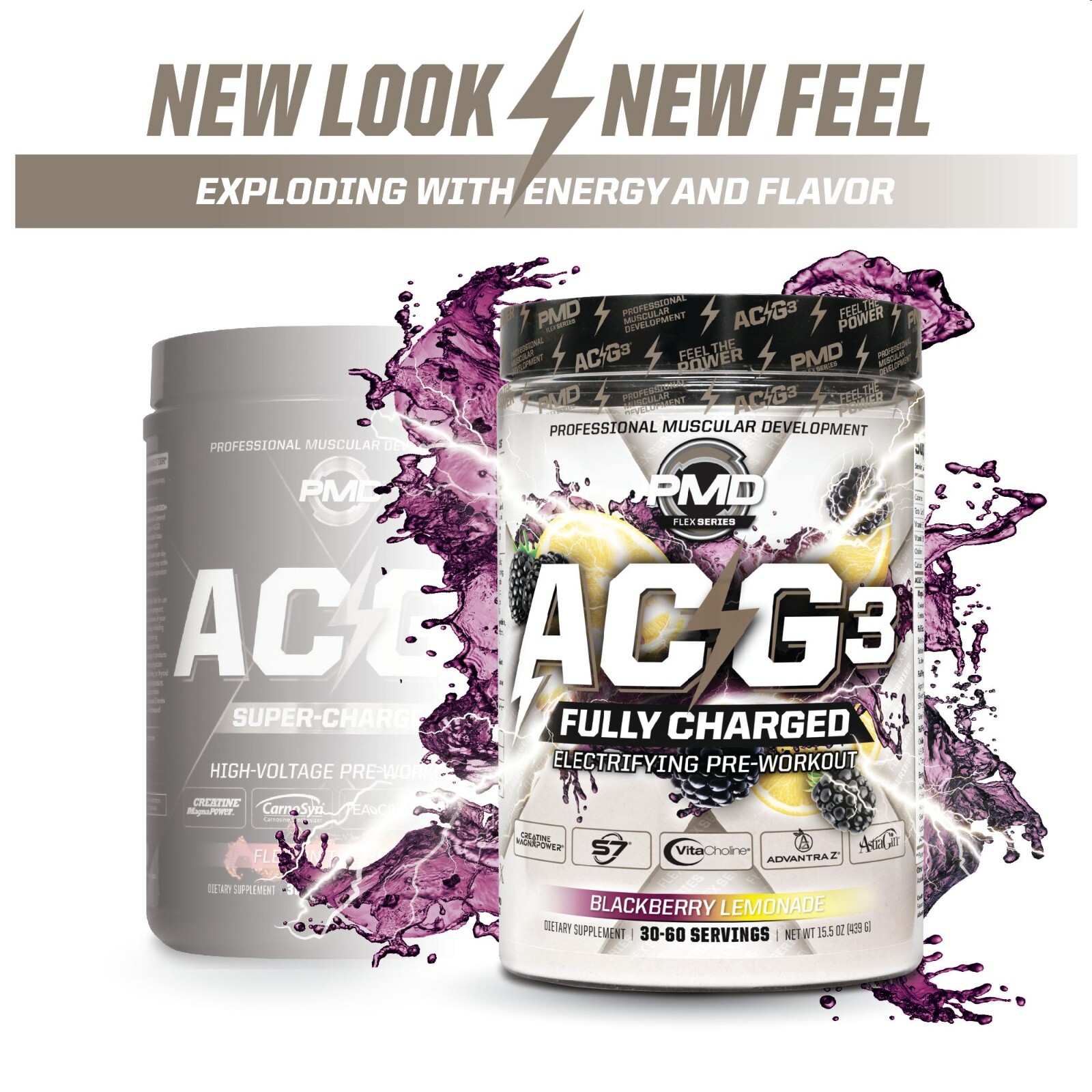 ACG3 Fully Charged– Pre Workout – Drink Mix- Cherry Slush (30-60 Servings)