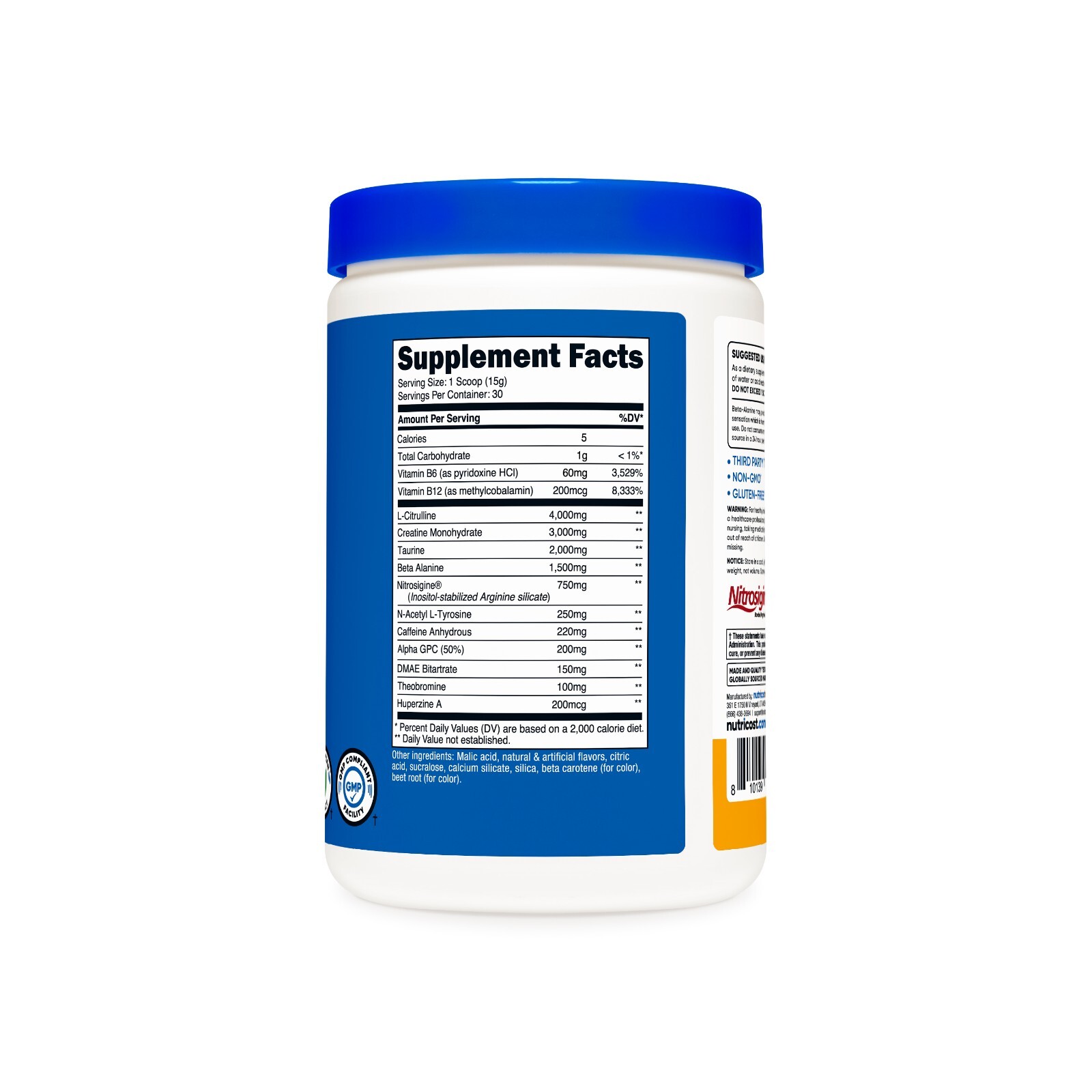 Nutricost Pre-C, Pre-Workout Complex with Creatine Powder (Peach Mango) (450g)