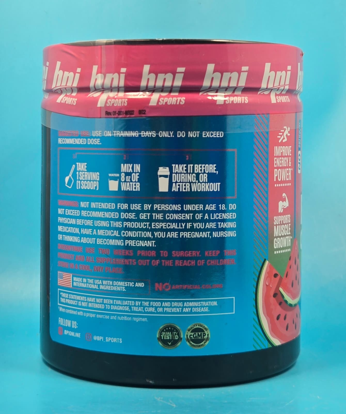 BPI Sports Best Creatine For Muscle Growth Watermelon 50 Servings Exp 12/2027+