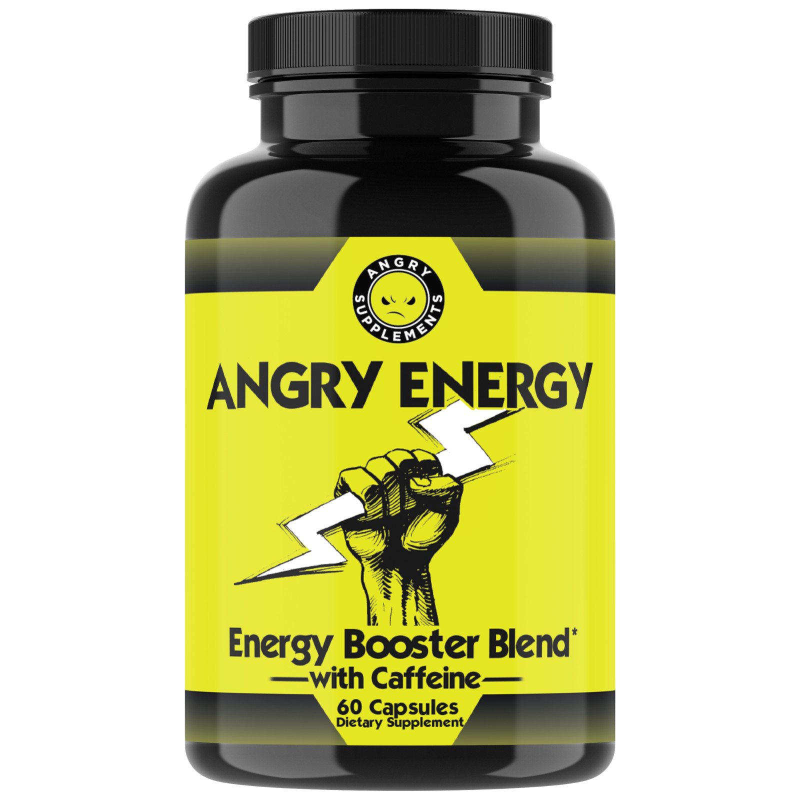Angry Supplements Mens Monster Test T Booster w/ Zinc + Caffeine Energy Pills