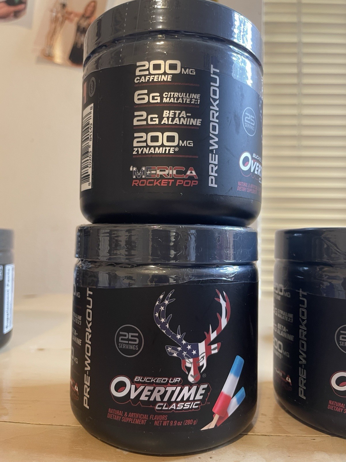 Bucked Up Overtime Classic Pre-Workout Powder, Rocket Pop, 25 Servings 9.9 oz