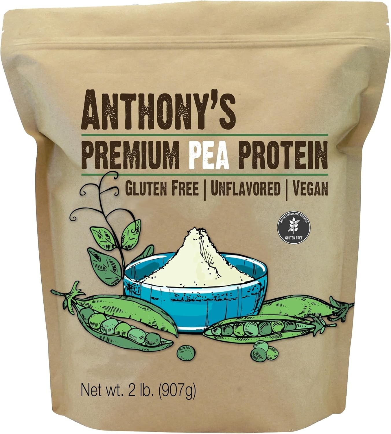 Unflavored Pea Protein Powder, 2 lb