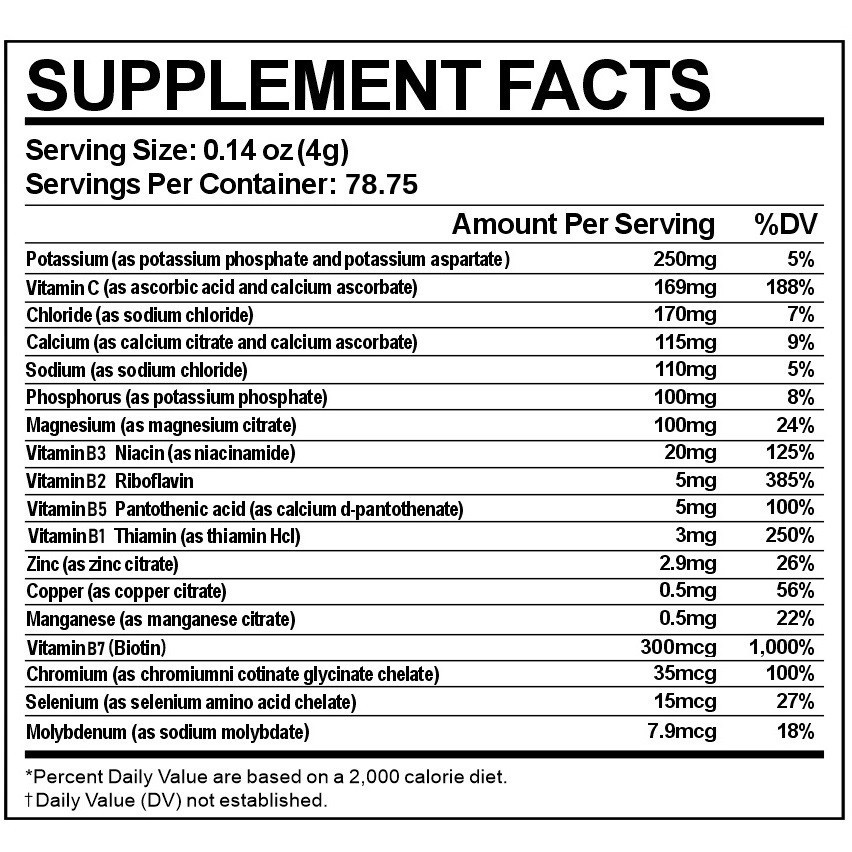 Electrolyte Complex Hydration Powder | 12 Minerals + 6 Vitamins | Grape Flavor