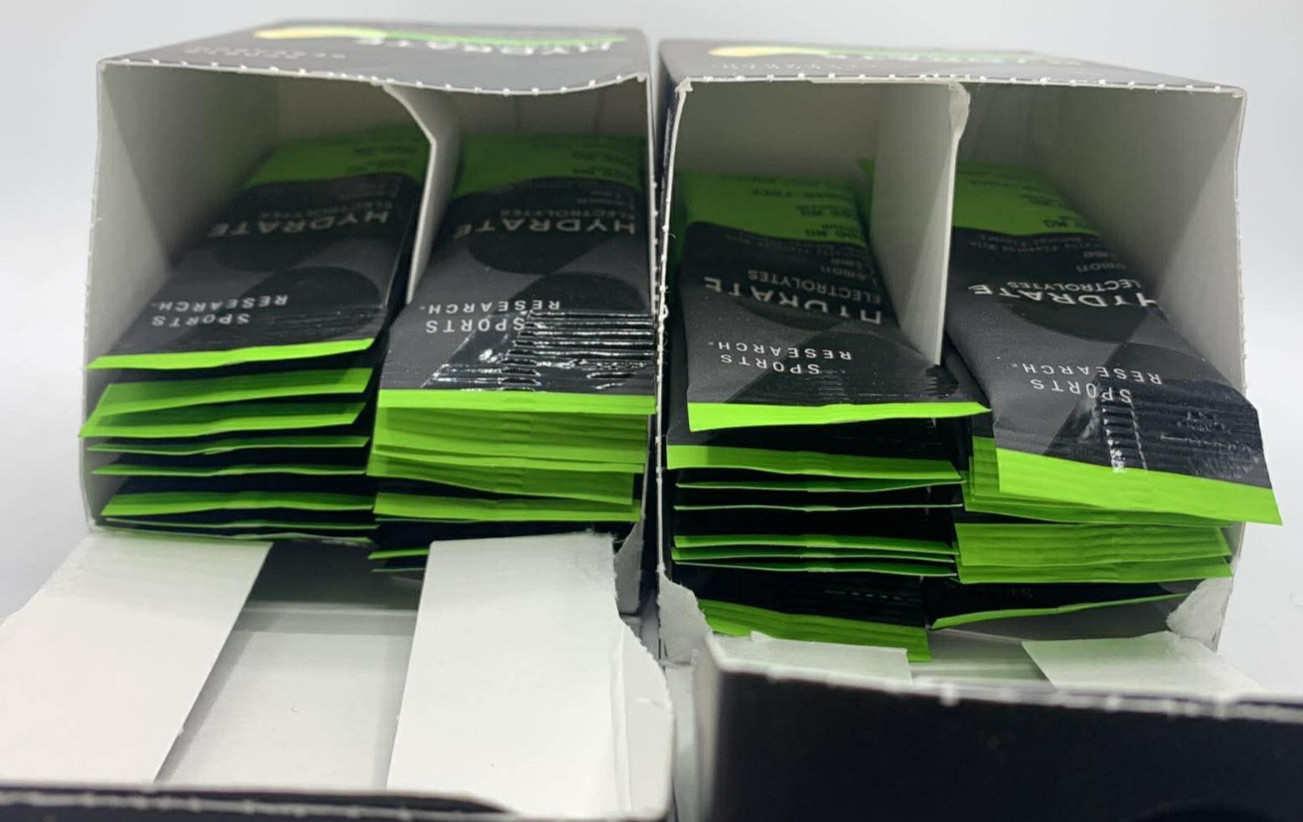 2PK Sports Research Hydrate Electrolytes ~ 16 Packets EA ~ Lemon Lime ~ EXP 7/26