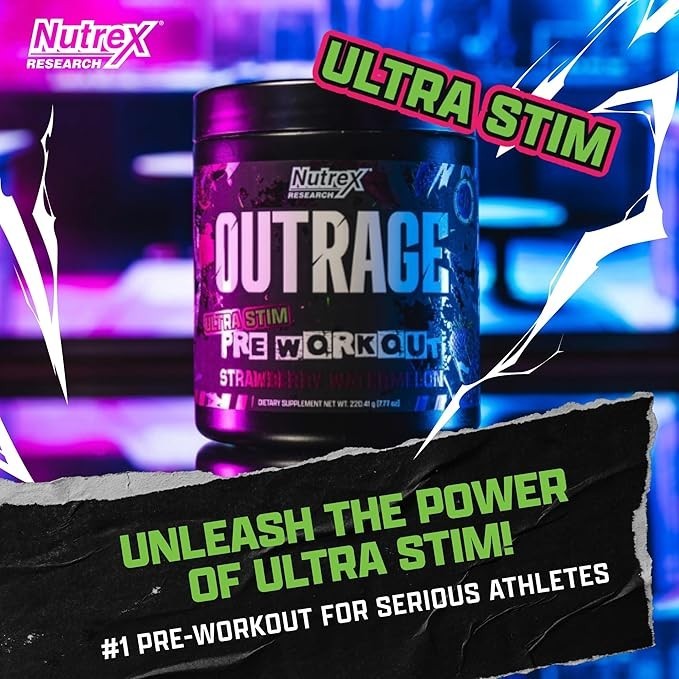 Nutrex Outrage Ultra Stim Pre Workout Powder 30 Servings Various Flavors