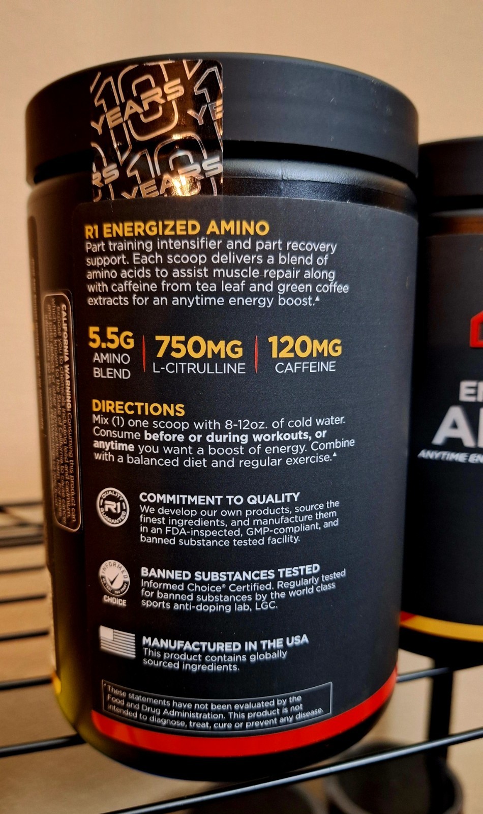 2 Tubs Rule One Energized Amino, PeachMango, 30 Serv, 120mg caffeine, 04/2027✨️