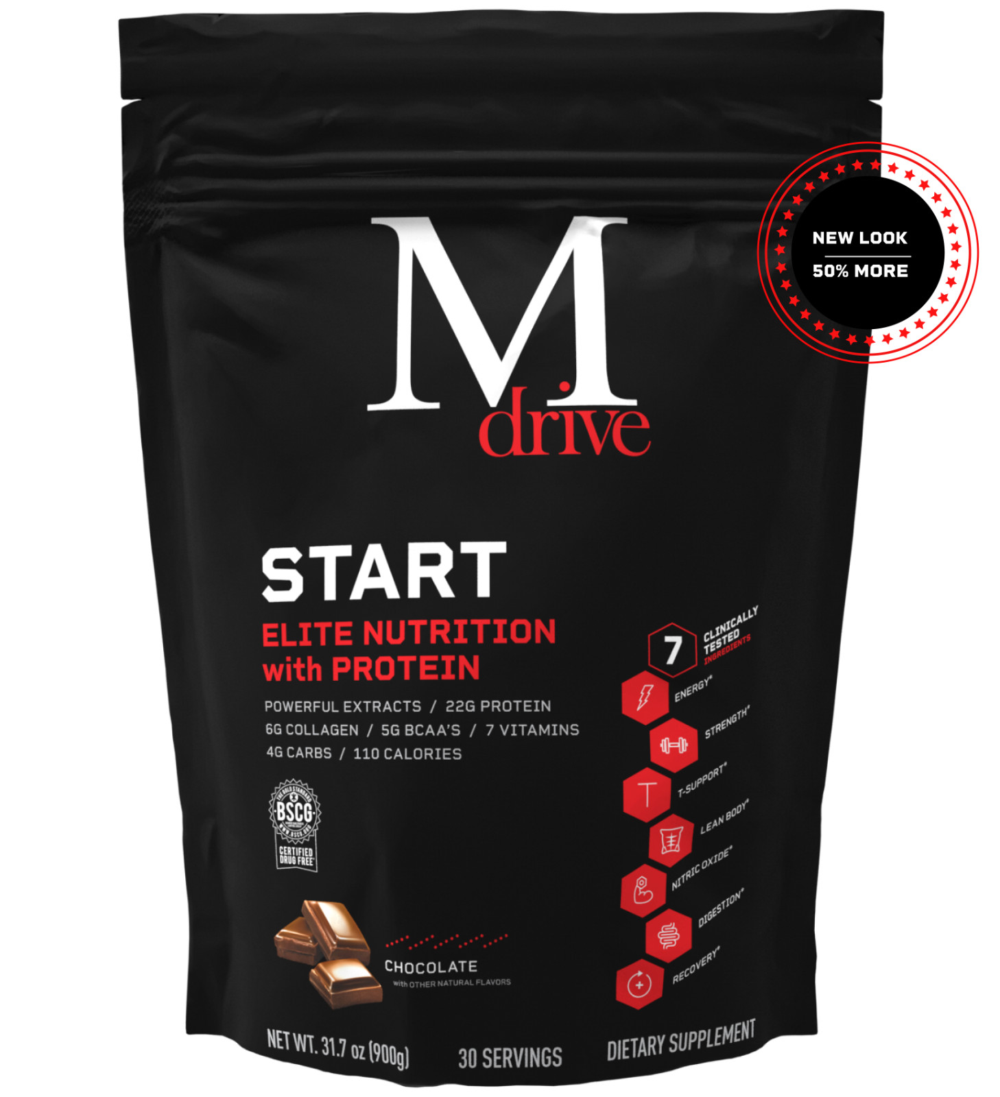 MDRIVE START Whey Pea Protein Powder KSM66 Ashwagandha Caffeine Energy MdriveDan