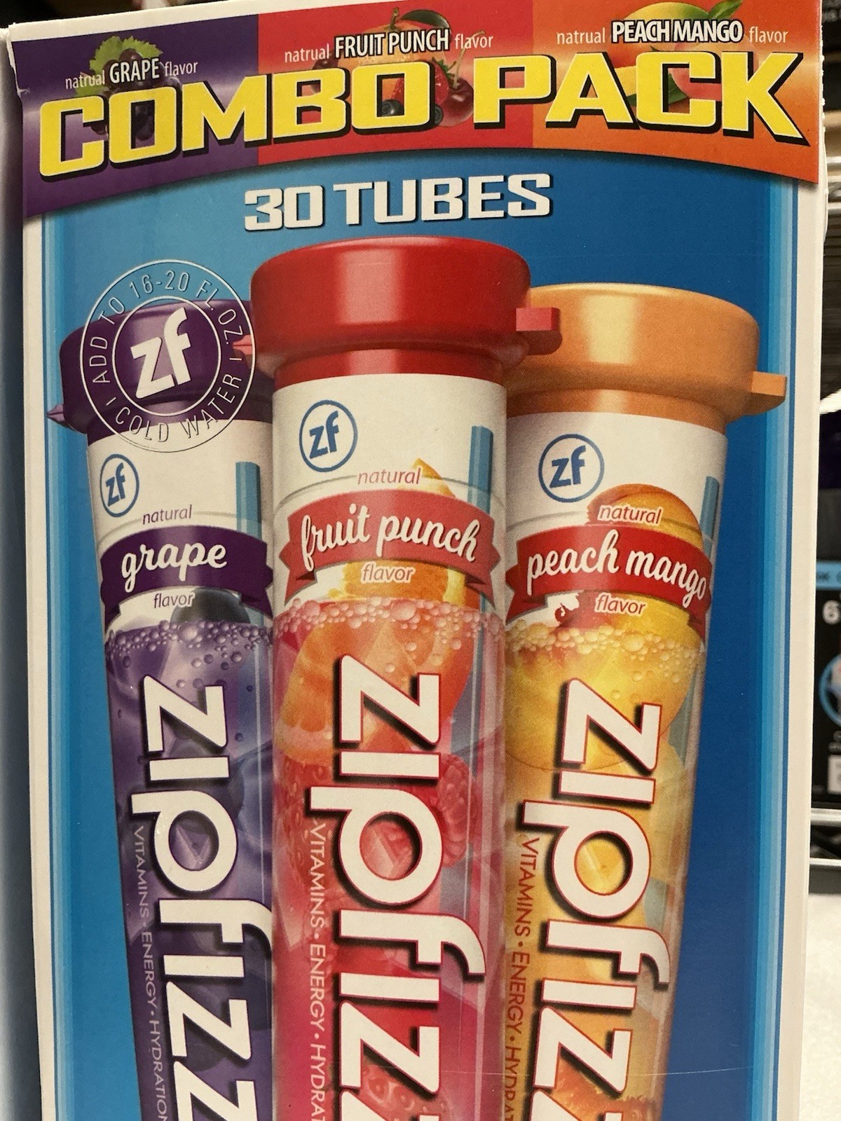 Zipfizz Energy Hydration Drink Mix 28Tubes Variety Gluten-Free EXP 02/28