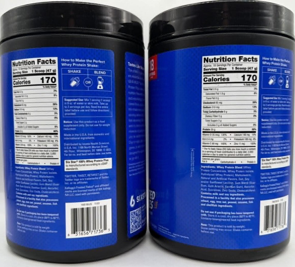2PK SixStar Why Protein + Recovery ~ Frosted Flakes ~ 1.81 LBS EA ~ EXP 12/27