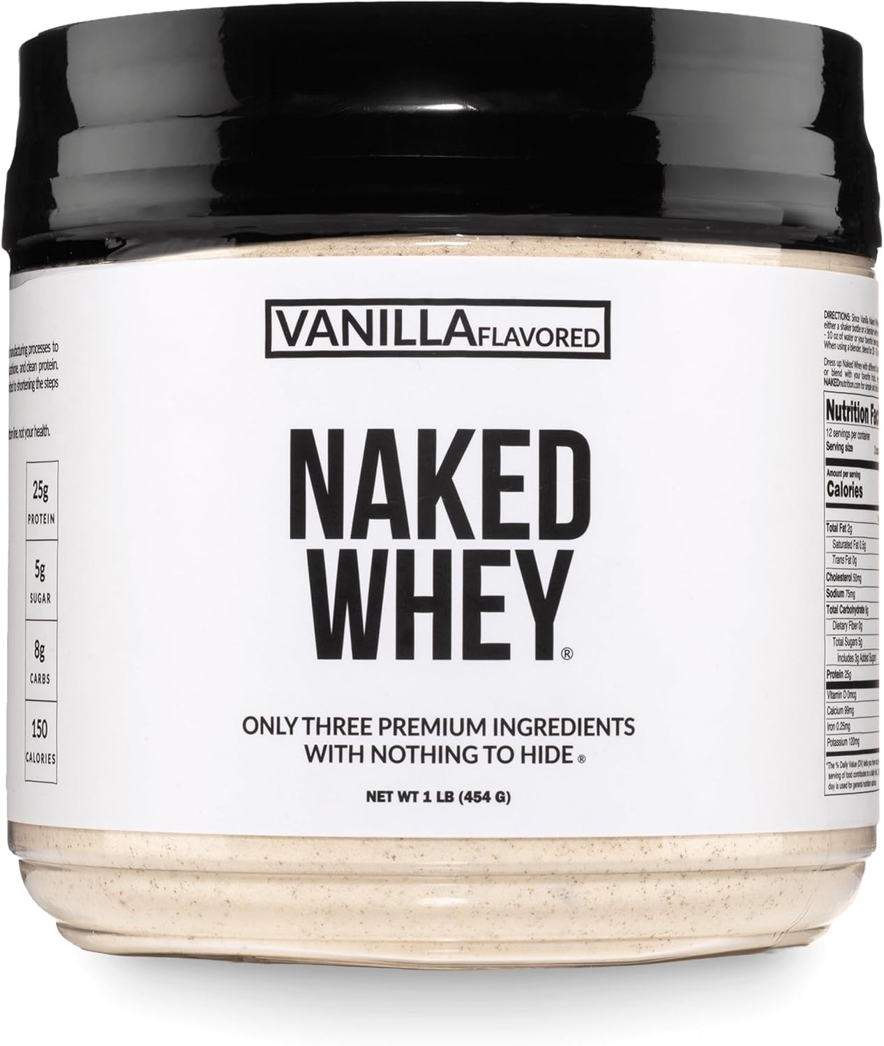 1Lb Vanilla Whey Protein Powder: 3-Ingredient NSF Certified Natural Supplement
