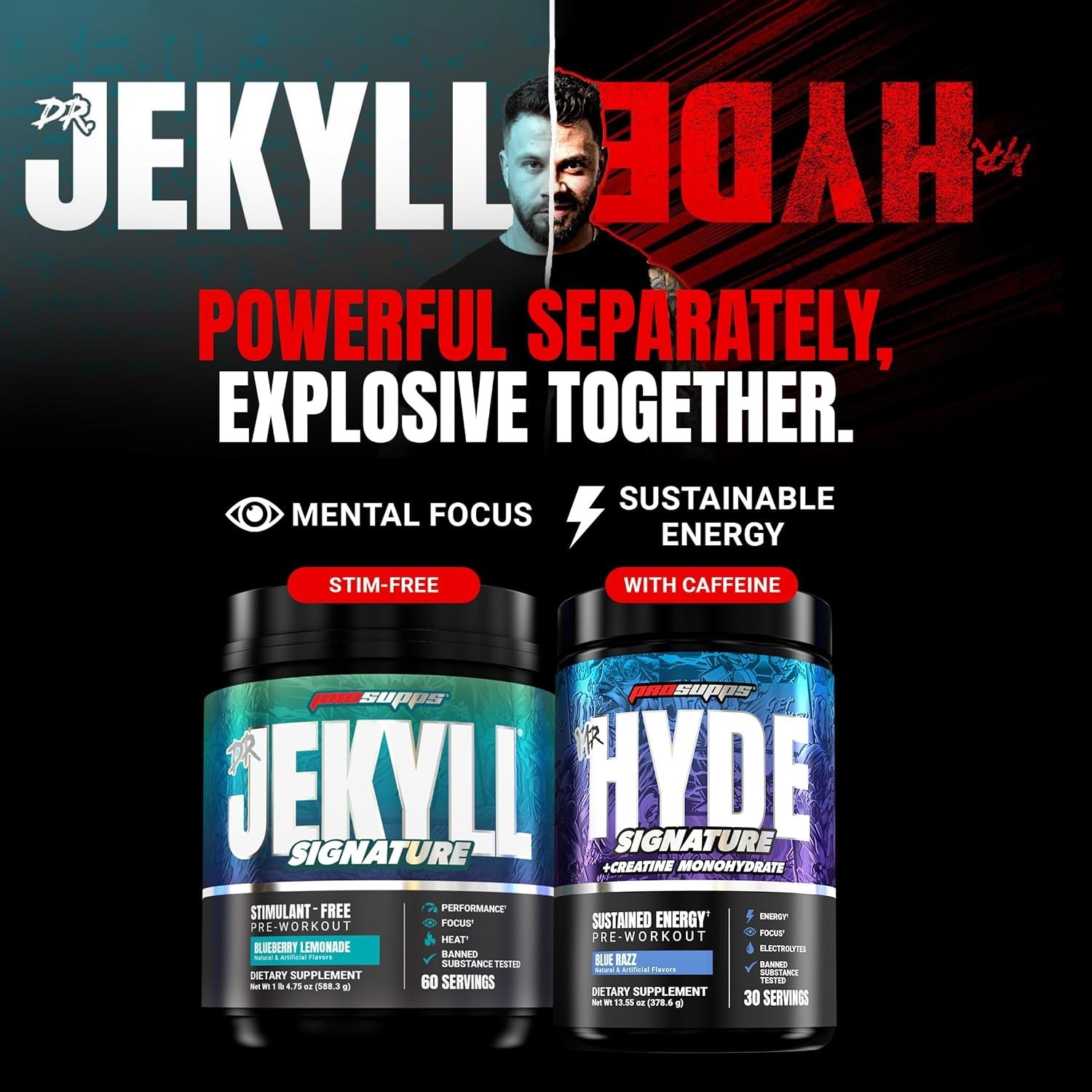 ProSupps Mr. Hyde Signature,Pre Workout Powder Creatine,(Blue Razz, 30 Servings)