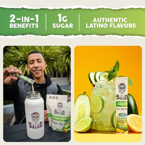 Salud 2-in-1 Hydration Packets + Immunity Electrolytes Powder – Cucumber Lime