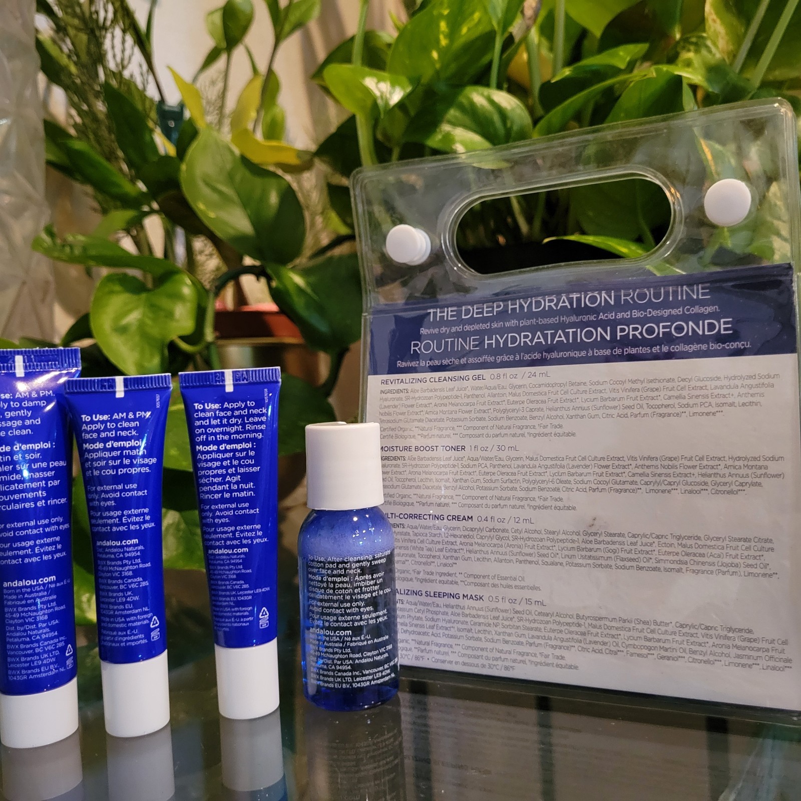 Andalou Naturals The Deep Hydration Routine On Go Kit Skin Care Moisturizer Set