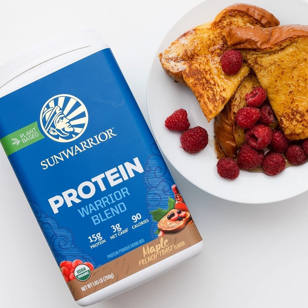 Sunwarrior Protein Warrior Blend – Maple French Toast Peak Performance, 1.65 lbs