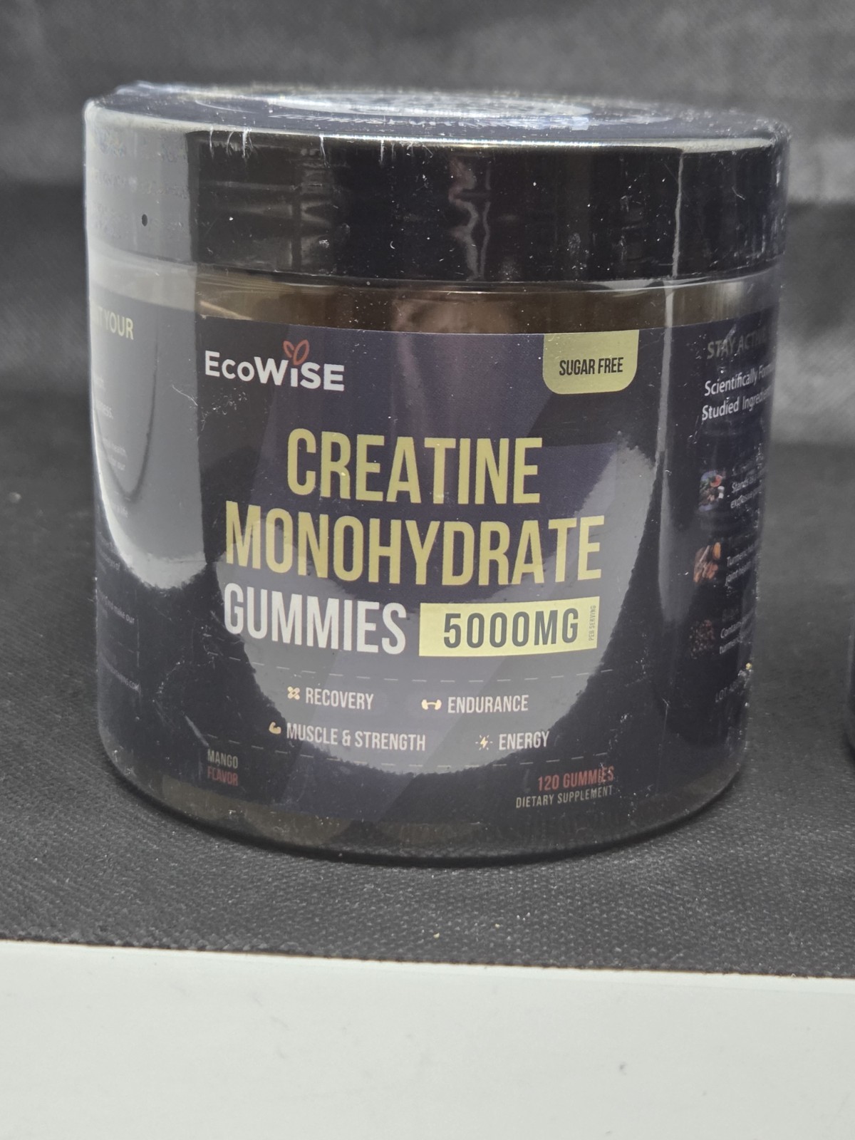Lot Of 2 Ecowise Creatine Monohydrate Gummies 5000mg Sugar Free 240 Mango
