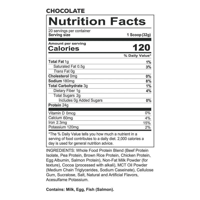 REDCON1 MRE Lite Whole Food Protein Powder, Chocolate, Whey & Lactose Free Meal