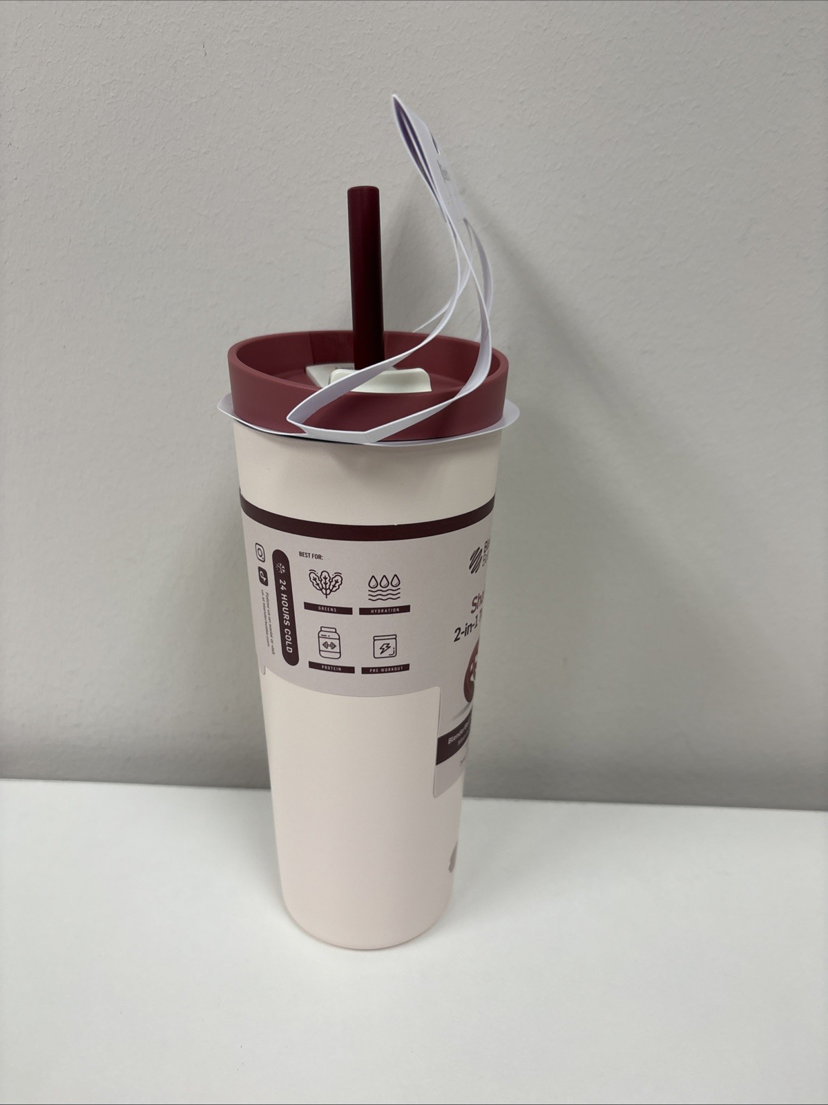 BlenderBottle 24oz Stainless Steel Strada Straw Tumbler