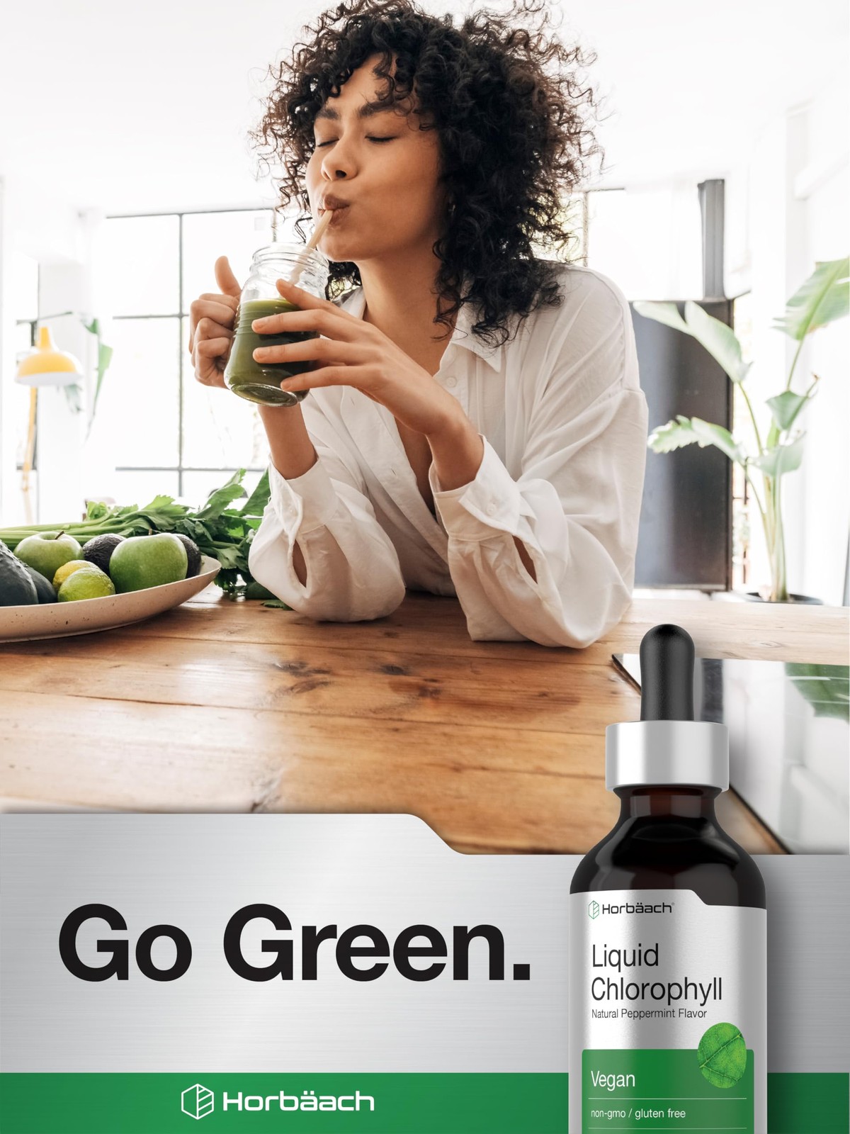 Horbäach Liquid Chlorophyll Drops | 2 oz | Vegan, 2 Ounce (Pack of 1)
