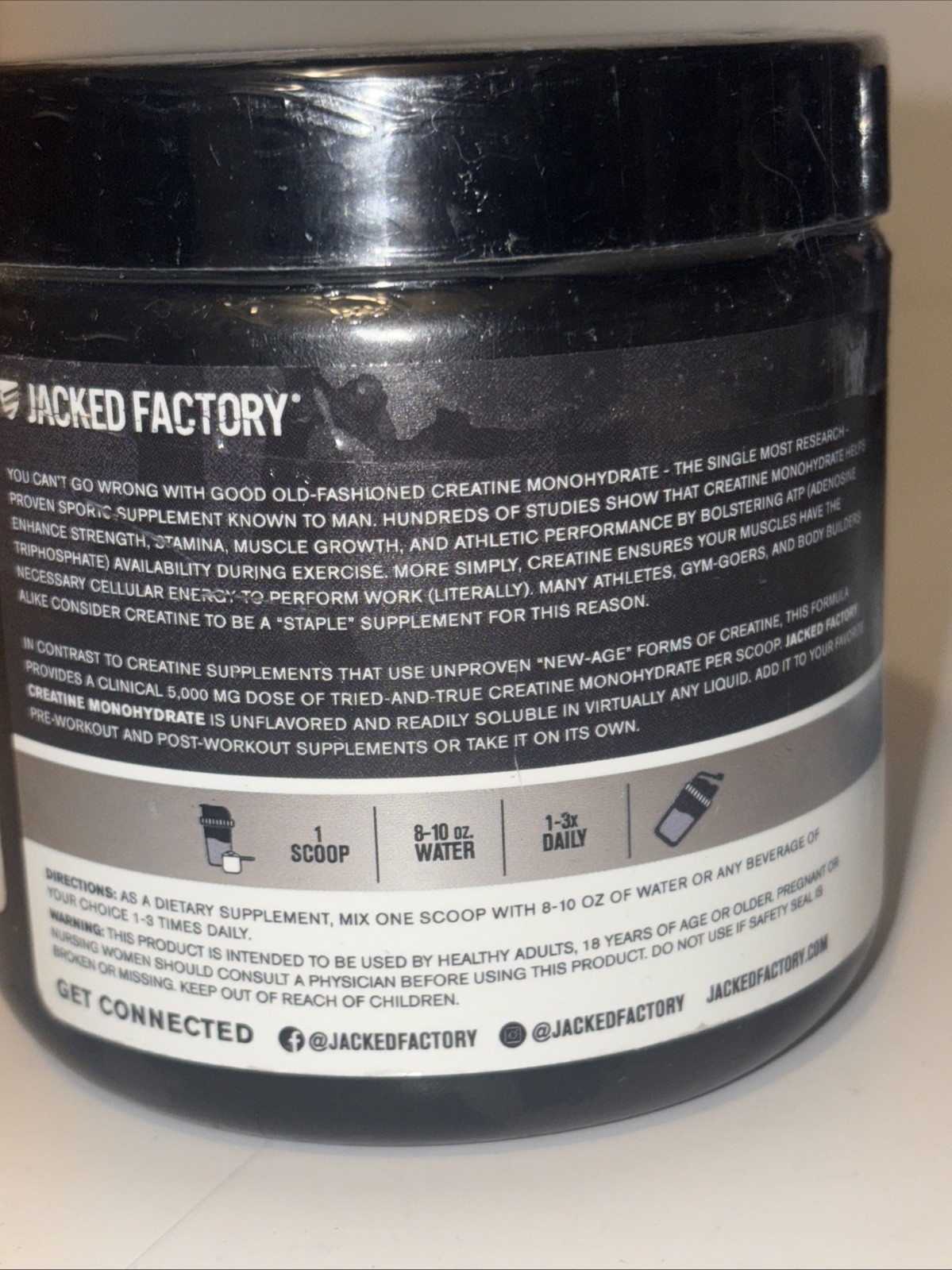 Creatine Monohydrate, Unflavored, 5000mg Three Pack 5.29 Oz Each Exp 09/2026