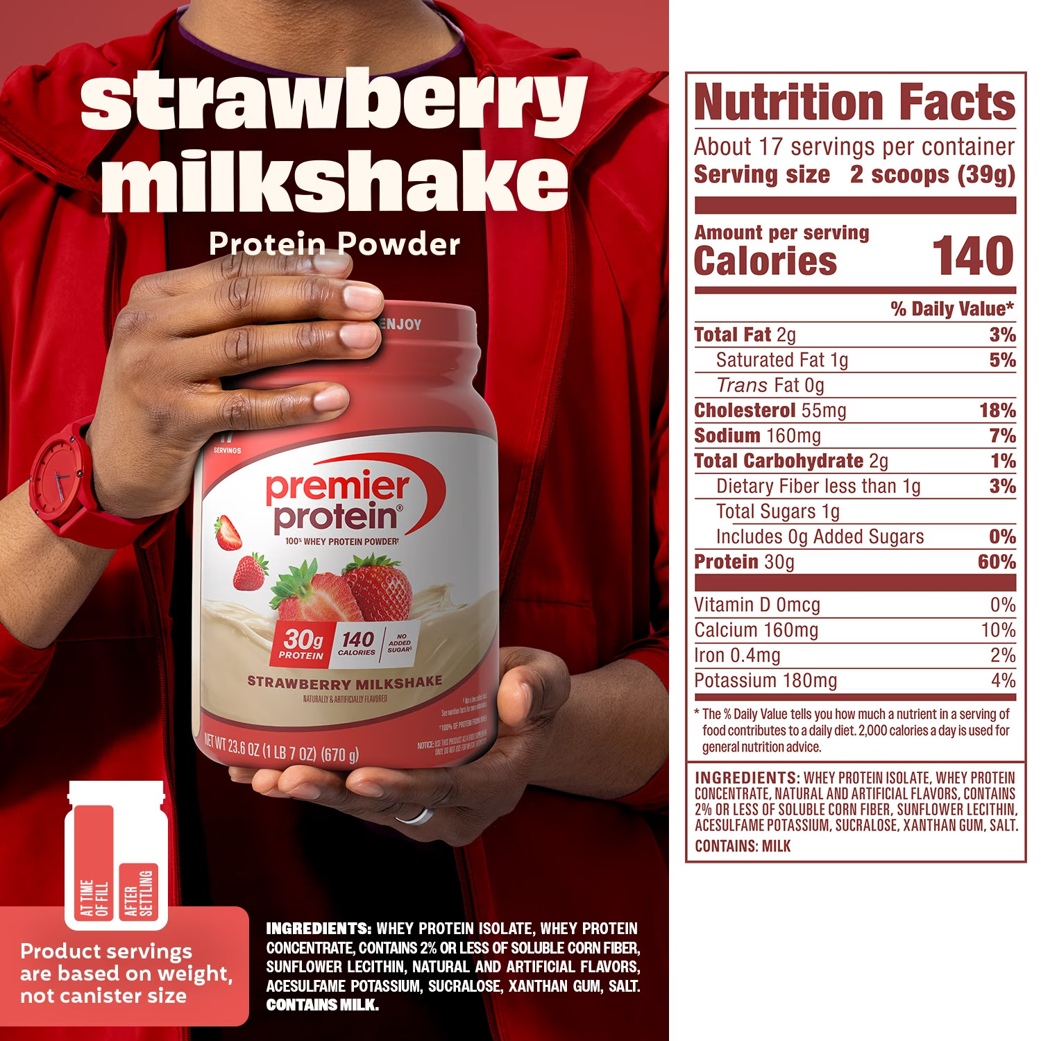 Premier Protein Whey Strawberry 1.7 lb