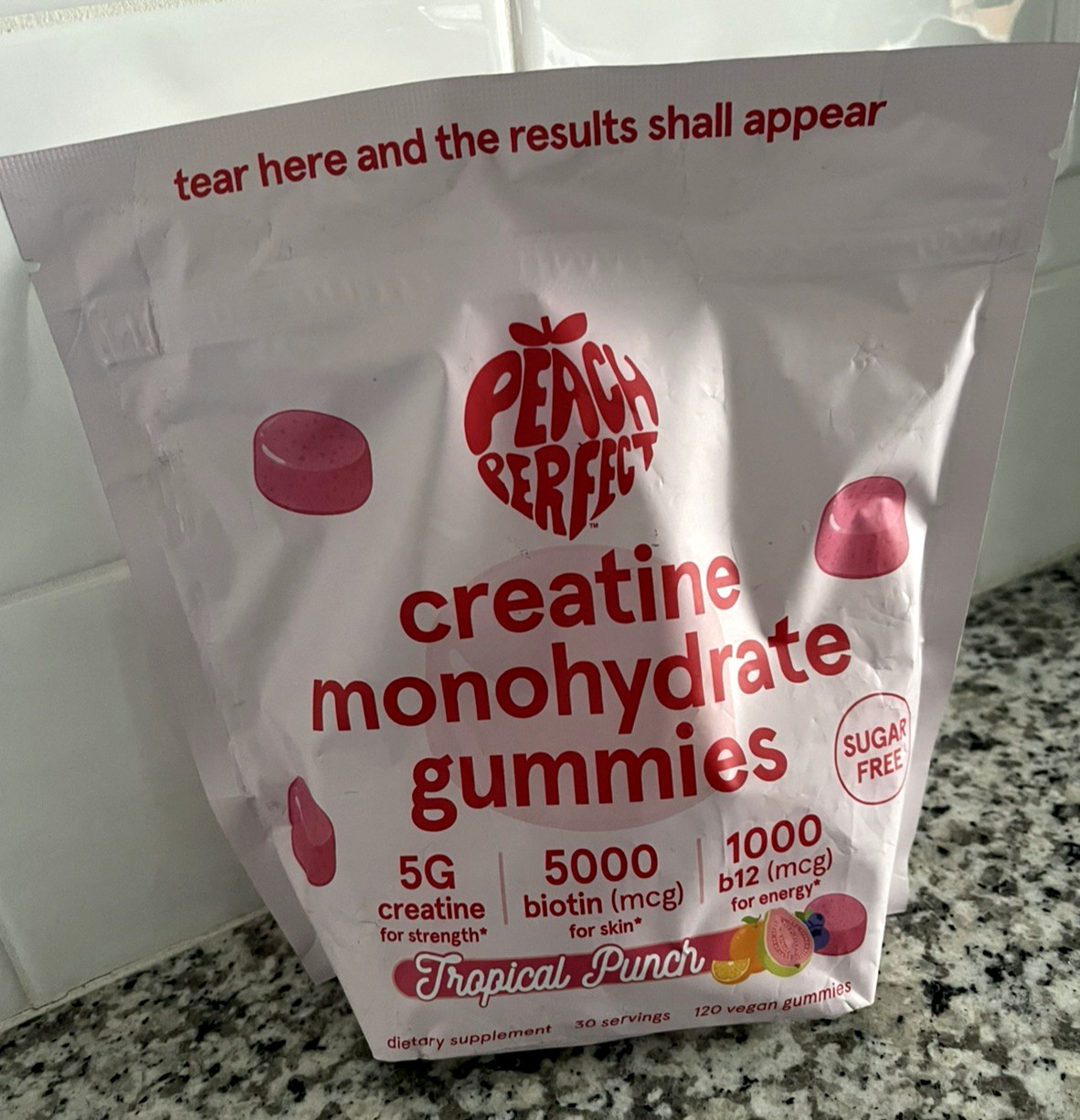 Peach Perfect Creatine Monohydrate Gummies Glute Builder Non-GMO EXP: 06/2027